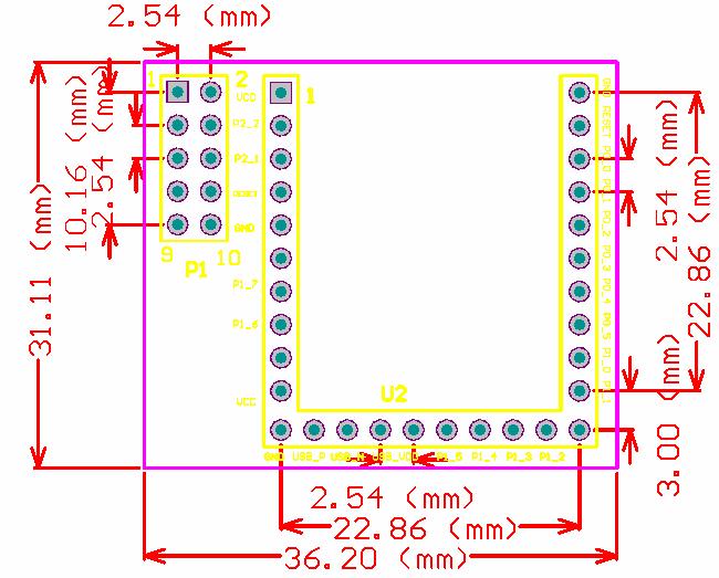 Fig.9 sch for Adaptor for BT2540 Bluetooth Module (CC2540) Fig.10 PCB footnote for Adaptor for BT2540 Bluetooth Module (CC2540) 4.
