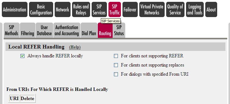 Programming: SIP Traffic Routing Local REFER Handling SIP Trunking Service Providers can not handle a REFER