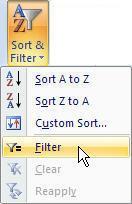 columns using Sort dialog box Filter Worksheet