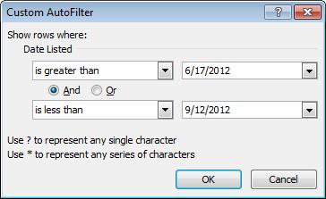 Filters) to see additional filter options Click Custom