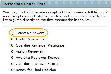 SELECTING A REVIEWER Depending on how your site has been configured, you will have multiple ways to search
