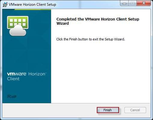 IH Anywhere for Windows Installation Internal Access At the Completed the VMware Horizon Client