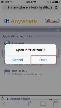 IH Anywhere for ios (iphone & ipad) Installation Internal Access If
