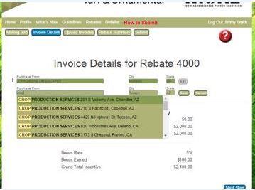 Invoice Details Tab Here you will begin entering in the name of each distributor and corresponding information.
