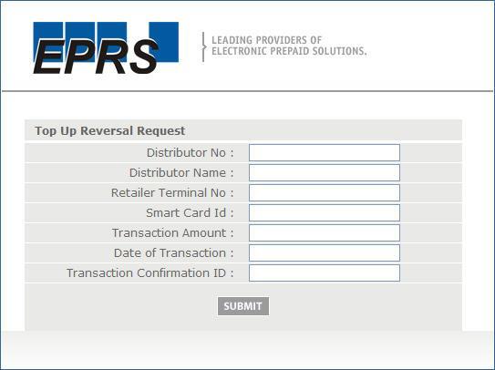 Once EPRS receives the form and all necessary checks are done, the amount is first reversed from the Smart Card ID and then the amount is added back into the Retailer s Terminal.