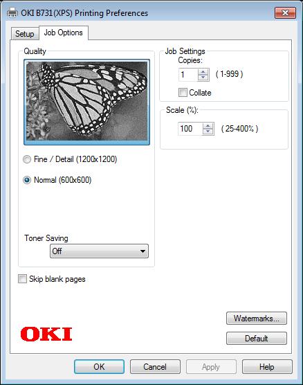 This contains options for booklet and poster printing and is used to control layout of your document on the paper. Selects the document orientation.