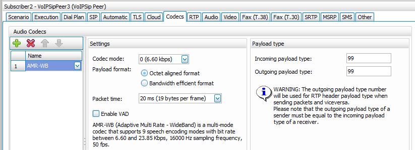 Keep the default configuration for this codec. Repeat the same steps on the VoIP activity on the Terminate side. Figure 142. Audio Codecs settings 18. Select the VoIP Activity on the Originate side.