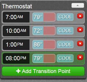 To adjust the temperature, click the temperature field and move the slider to the desired temperature. To save your changes, click the Save button. Example: Adjust temperature to 86 o 10.