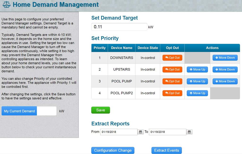 Appendix A - Demand Manager Reports Customers can extract reports on their Demand Management system for any selected date range (up to 3 months).