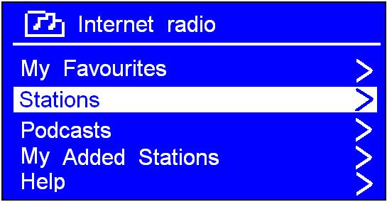 Choosing a station After your MR-2000 has successfully connected to your network, you can now select a station. 1. Press or and select <STATION LIST> and press OK to confirm. 2.