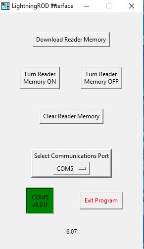 A B C D A. Download Reader Memory Clicking on this button will initiate a download of all ID numbers stored in the LightningROD Reader s memory.