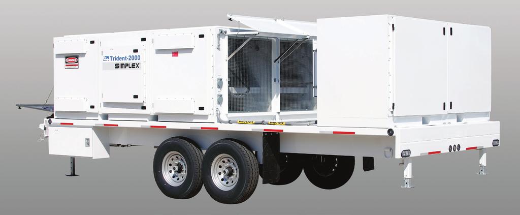 Trident 2500 1500KW - 2500KW Overview Integrated design, load module, trailer, reels, cam-lock style connections, digital control Very high capacity, 1500-2500kw Dual voltage: 208-240/416-480vAC