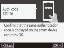 6 Camera/smart device: Confirm that the camera and smart device display the same six-digit number.