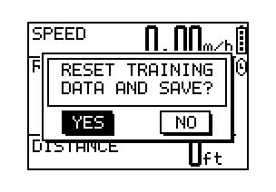 When the counting is stopped, press ESC will ask you whether you want to save this training data or not. 5. Press "YES" to save the data and reset the timer to zero.