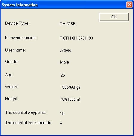 In PC Utility, click [Device] > [System Information] from menu bar or