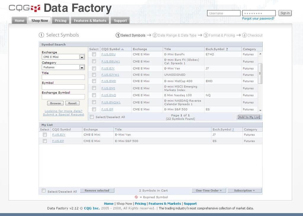 Data Factory In Depth CQG s Data Factory offers 20 years of historical market data, and intraday numbers since 1987.