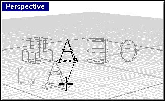 RHINO BASICS Move Objects Now drag the objects around. You can drag in any viewport. In this model Snap is set to one-half of a grid line.