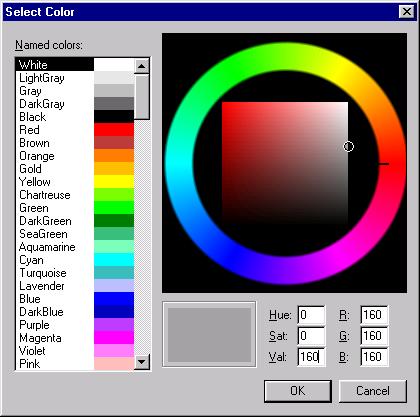 RENDERING 3 In the Object Properties dialog, click the Render color. The Choose a Color dialog box appears.