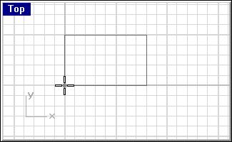 P R E C I S I O N M O D E L I N G To draw rectangle using elevator mode: 1 From the Curve menu, click Line, then click Polyline. 2 Move your cursor into the Top Viewport.