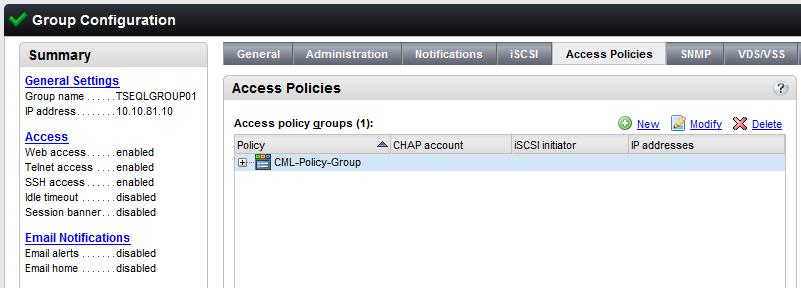 Preparing PS Series volumes for import 4. Verify the policies added to the group and click OK. 5.