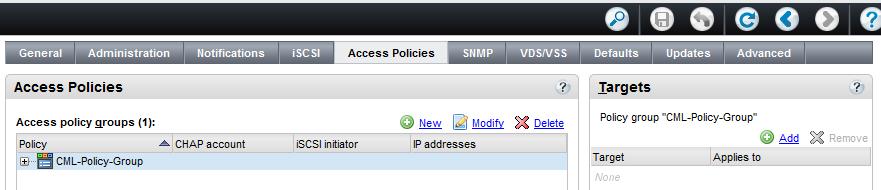 Preparing PS Series volumes for import 4. Verify the access policies in the group and click OK.
