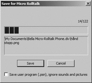Rolltalk Designer transferring and storing programs When Micro Rolltalk