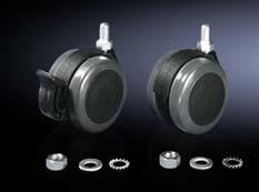 100 Twin castors Colour: Black Thread: M12 x 20 Assembly A base/plinth adaptor is required for mounting on the TS base/plinth.