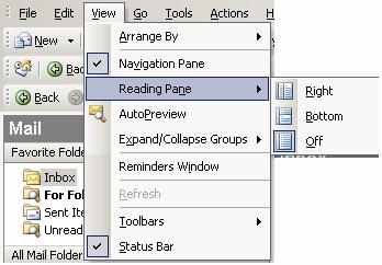 Equivalent of GroupWise in Outlook 1 - QuickView 3.1 THE READING PANE The Reading Pane works when a mail-related pane or folder is active.