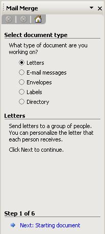 FOLDER to your folder Create new mail Type the letter in the message area Click FILE Click SAVE AS Give the document a name Click TOOLS Click LETTERS AND MAILINGS Click MAIL MERGE to