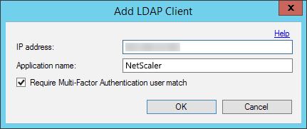 1. Click Add in the last dialog box shown to add a new LDAP client.