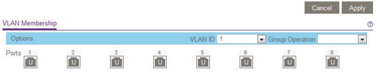 5. Select VLAN > 802.1Q > Advanced > VLAN Membership. You can select VLAN Membership only if you already enabled the advanced 802.1Q VLAN option (see Create 802.