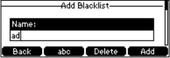 Blacklist The build-in phone directory can store names and phone numbers for a blacklist. You can store up to 30 contacts and add, edit, delete or even call a contact in the blacklist directory.