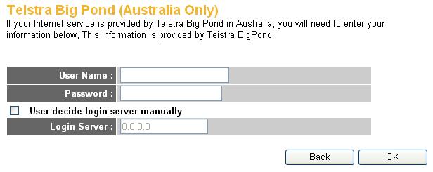 2-3-6 Setup procedure for Telstra Big Pond : 3 1 2 4 5 This setting only works when you re using Telstra big pond s network service in Australia.