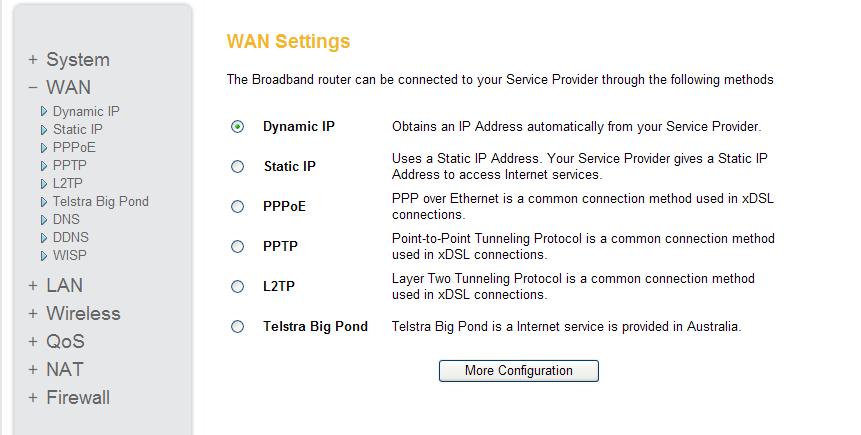 2-5 Setup Internet Connection (WAN Setup) Internet connections setup can be done by using Quick Setup menu described in chapter 2-3.