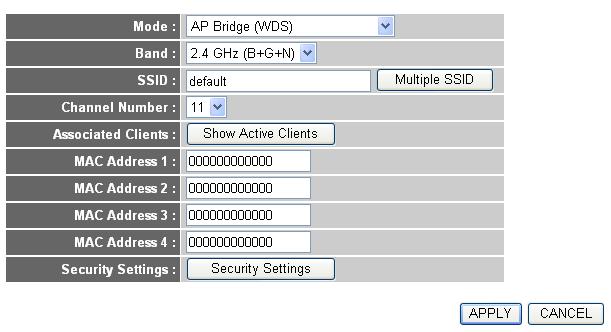 2-7-1-5 Setup procedure for AP Bridge WDS In this mode, you can expand the scope of network by combining up to four other access points together, and every access point can still accept wireless