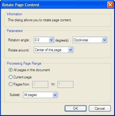 Page 27 of 32 Rotating Page Content Page content can be rotated at arbitrary angle by using "Rotate Page Content" operation.
