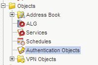 2.2 Importing certificates On the firewall we need to import the CA root certificate and the two gateway certificates created earlier in section 1.2 and 1.5: Expand Objects\Authentication Objects.