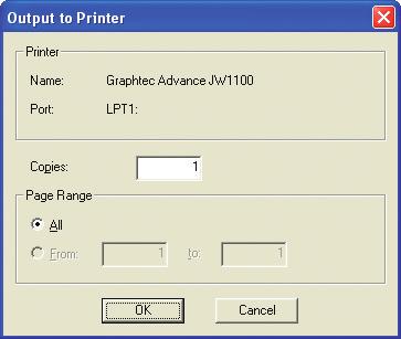 4.5 Output To Printer Window This window is displayed when "Output to Printer" is selected from the File menu. 4.