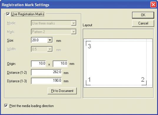 4.10 Registration Mark Settings Window This window is displayed when "Registration Mark Settings" is chosen from the [Edit] menu.