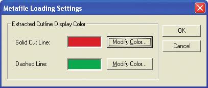 16 Metafile Loading Settings Window This window is displayed when "Metafile Settings" is chosen from the [Insert] menu.