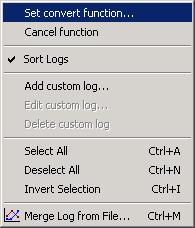 Extras 5.10.1 Data conversion functions The program allows you to assign for any log parameter one of available convert functions.