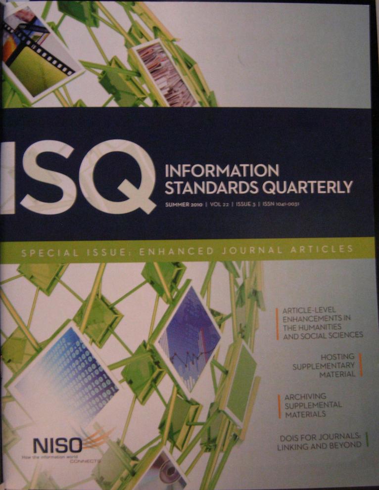 More about NISO s work in this space Summer Issue of ISQ Special issue on Enhanced Journal Articles Article-level Enhancements in the Humanities and Social Sciences Hosting Supplemental Materials