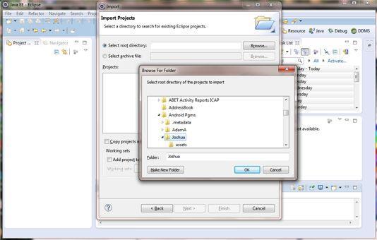 Eclipse: Import an Existing Project To work on an existing project choose File->Import, then
