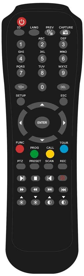 9. IR Remote Controller Item Name Description 1 Power on/off POWER Button 2 Interface Key 3 Numeric Key Set Controller ID (Reserved) Multiple Preview Select Language (Reserved) Capture