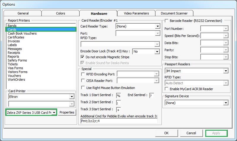 5 Management Setup The following steps describes how to connect the Zebra ZXP SERIES 3 printer to Management module. 5.1 C onfiguring the H a rdw a re 1.