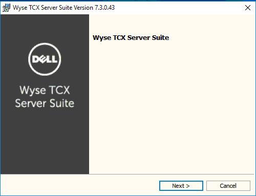 Figure 1. Wyse TCX Server Suite 3 Click Next.