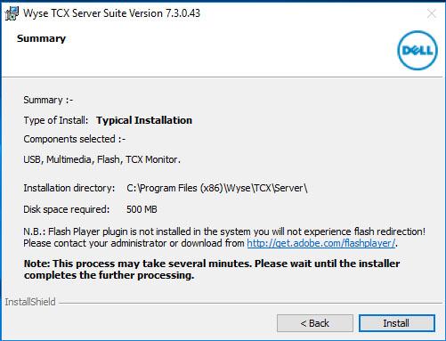 To proceed the installation process using Typical Install mode, complete the following tasks: a Select Typical Install option and click