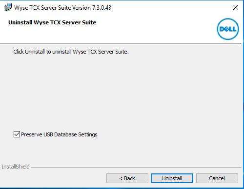 existing USB settings even after uninstalling the server. Figure 33.
