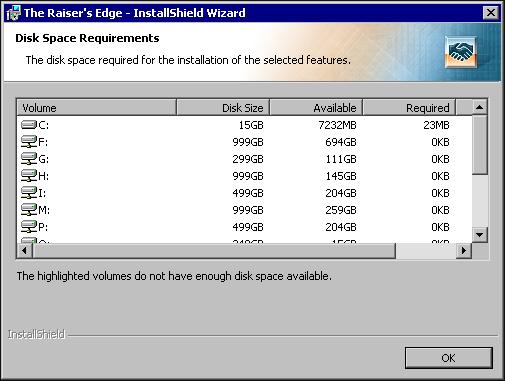 40 CHAPTER 1 a. Click Space. The Disk Space Requirements screen appears. b. For each volume on your workstation, view the disk size, available disk space, and required disk space.
