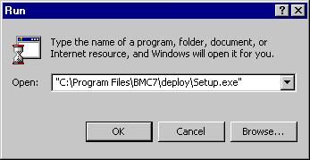 U PDATE THE RAISER S EDGE 83 6. Click Open. You return to the Run screen. 7. Click OK. The Destination Folder screen appears. 8. If, when you established the deployment kit, you selected a default installation directory, the default location appears.